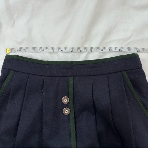Bayerischer Bavaria Loden Vintage Wool Bavarian Skirt Navy Blue Size Small - Picture 4 of 6